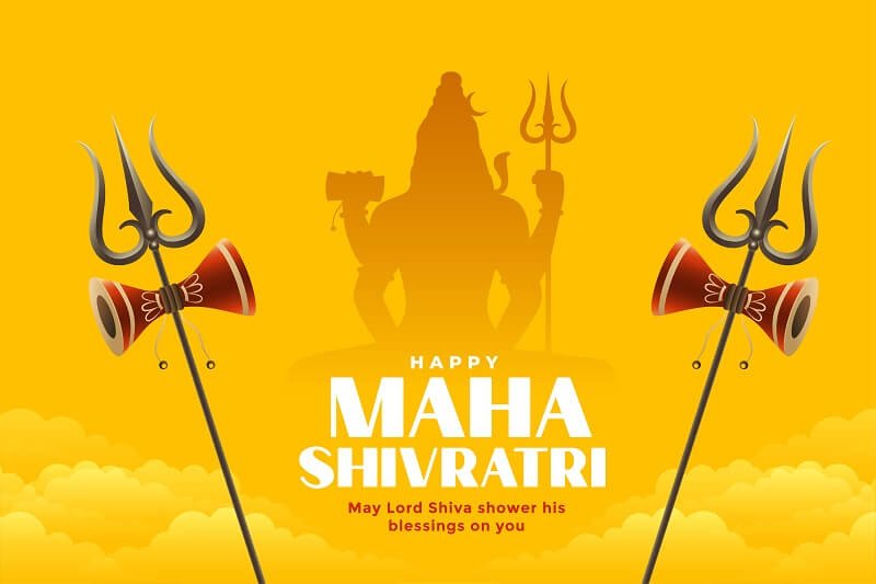 Religious maha shivratri hindu festival card Free Vector
