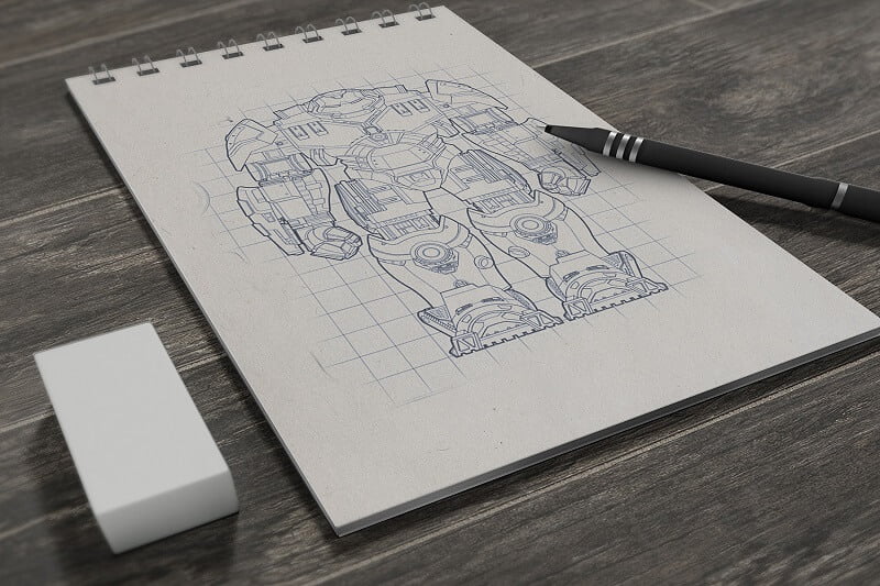 Sketchbook Mockup Free