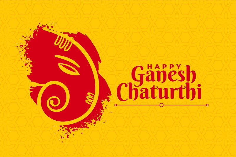 Stylish happy ganesh chaturthi creative card design