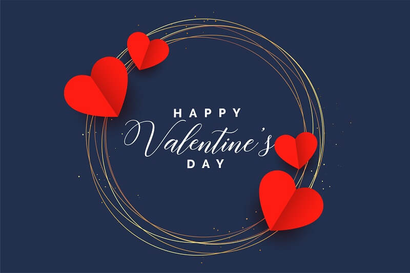 Stylish hearts frame valentines day card design