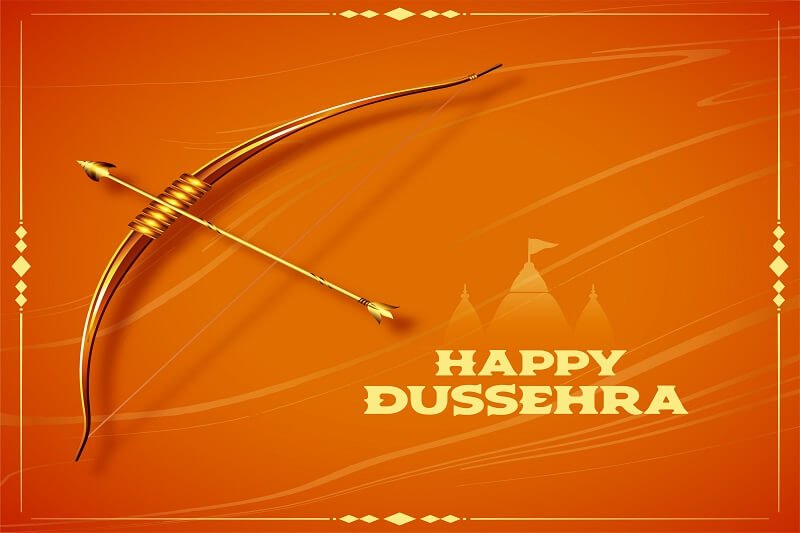 Traditional happy dussehra festival card design