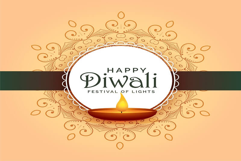 Traditional indian happy diwali festival card