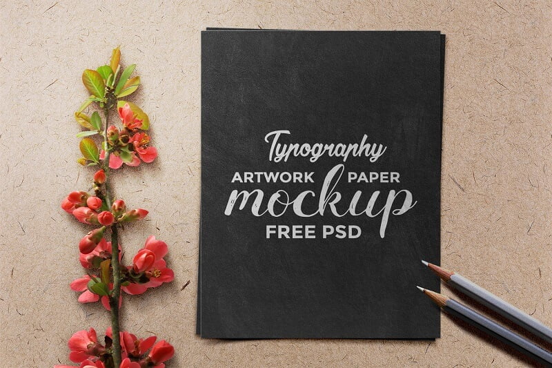 Typography Artwork Paper – Free PSD Mockup