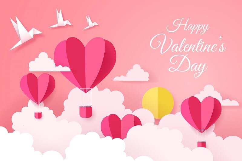 Valentine's day background in paper style