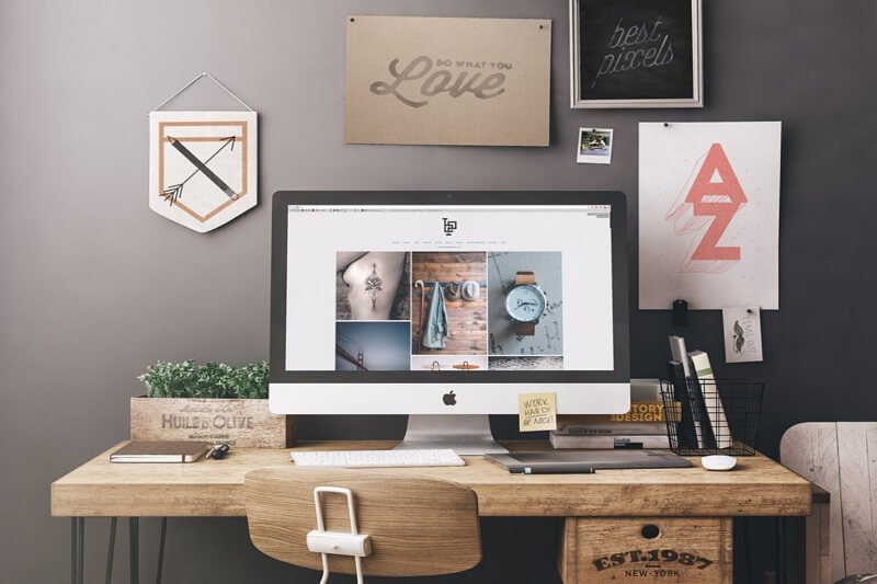 Vintage Workplace iMac Mockups