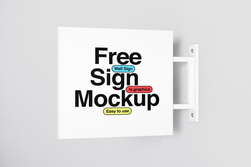 Wall-mounted Sign Mockup