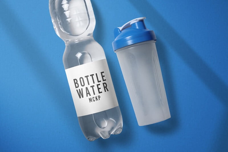 Water Bottle with Shaker Mockup