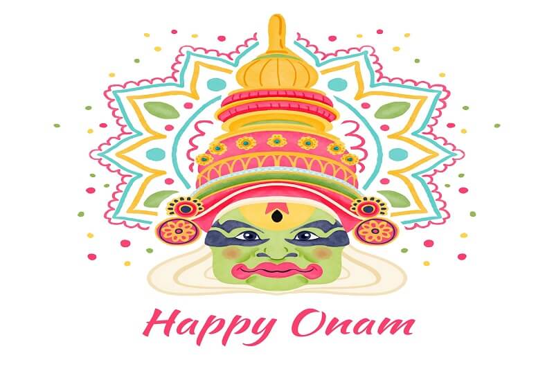 Watercolor onam with greeting