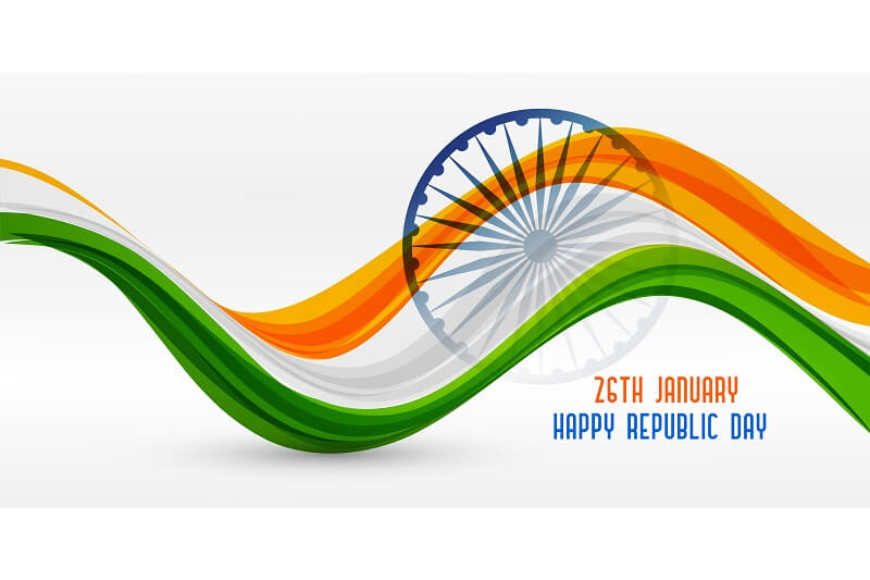 Wavy indian flag design for republic day