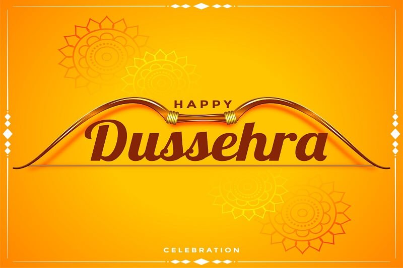 Wishes card design for happy dussehra festival greeting