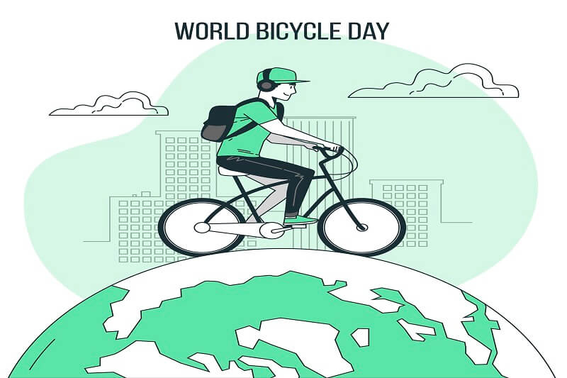 World bicycle day concept illustration
