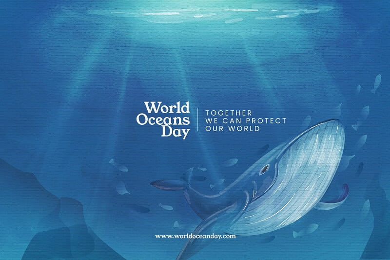 World oceans day background