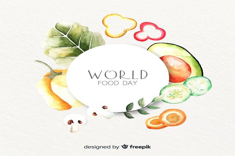 Worldwide food day with delicious healthy veggies