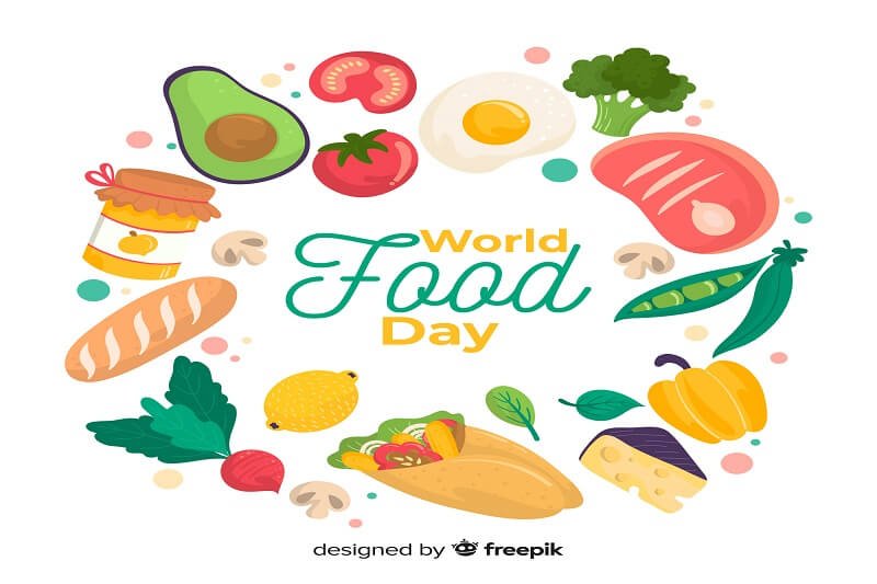 Worldwide food day with variety of nutritious food