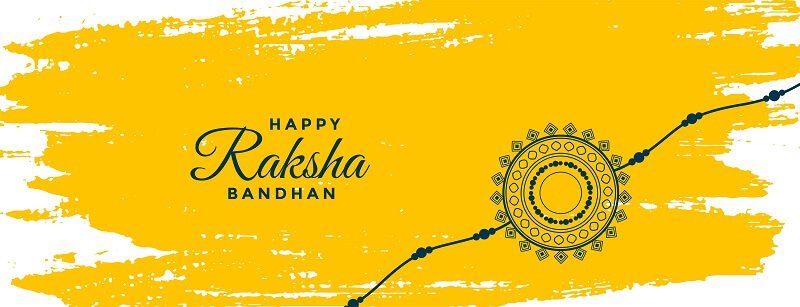 Yellow watercolor raksha bandhan indian festival banner
