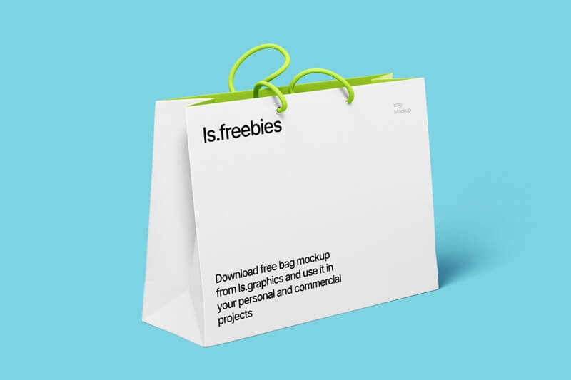 free big paper shopping bag mockup