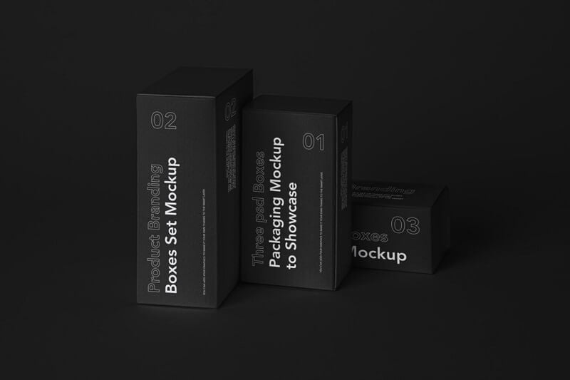 free box branding mockup psd