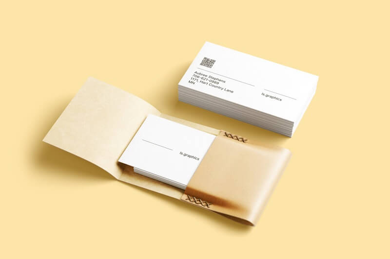 free business card holder mockup psd