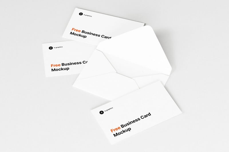 free business cards and envelope mockup psd
