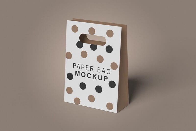 free foldable paper bag mockup psd