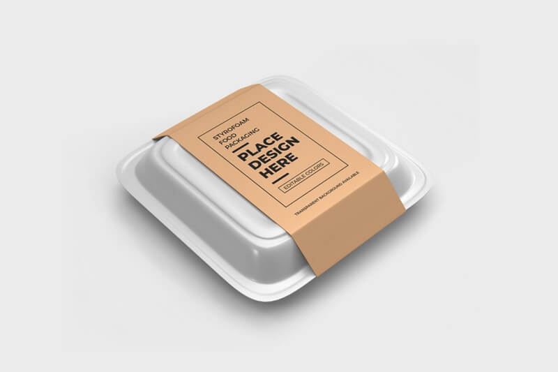 free food packaging label mockup psd