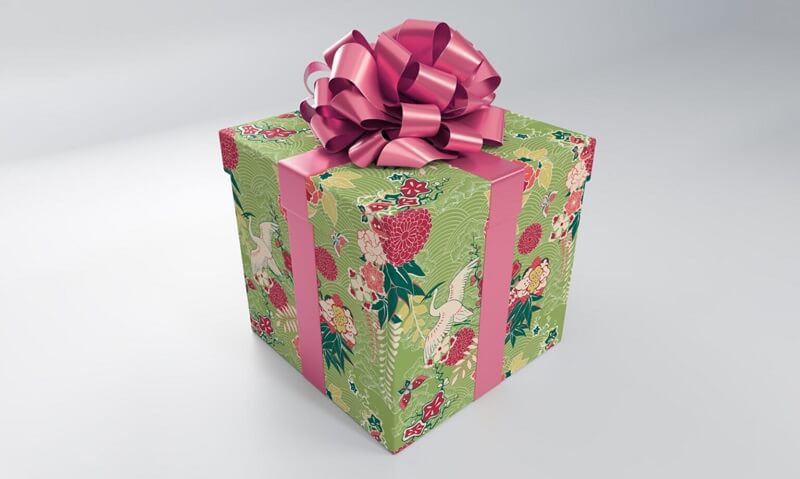 free gift box bow mockup psd