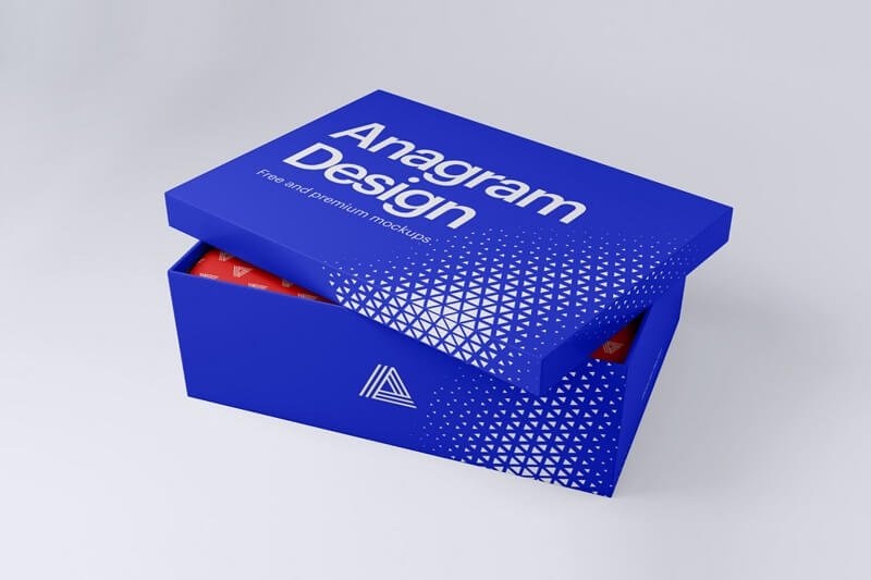 free shoe box mockup psd