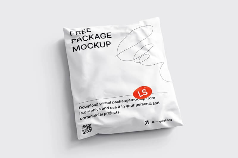 free soft postal package mockup psd