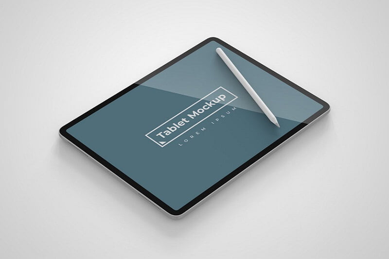 iPad Pro with Stylus Mockup