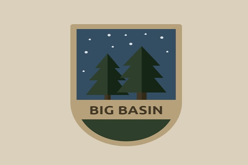 Animated CSS Big Basin Badge