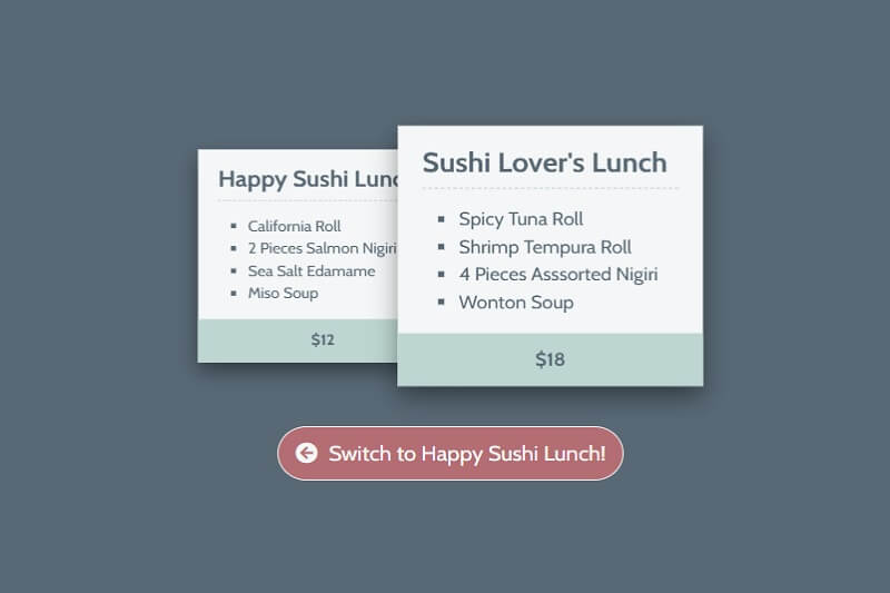 Overlapping Sushi Cards