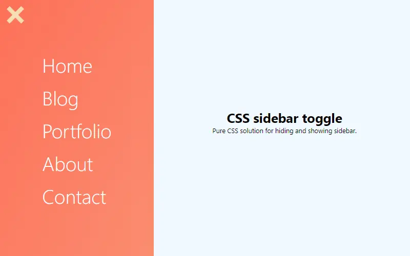 CSS Sidebar Toggle