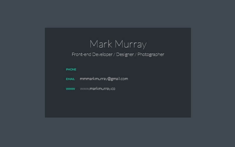 Flippable CSS3 Business Card
