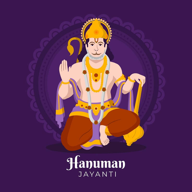 Flat hanuman jayanti illustration 1