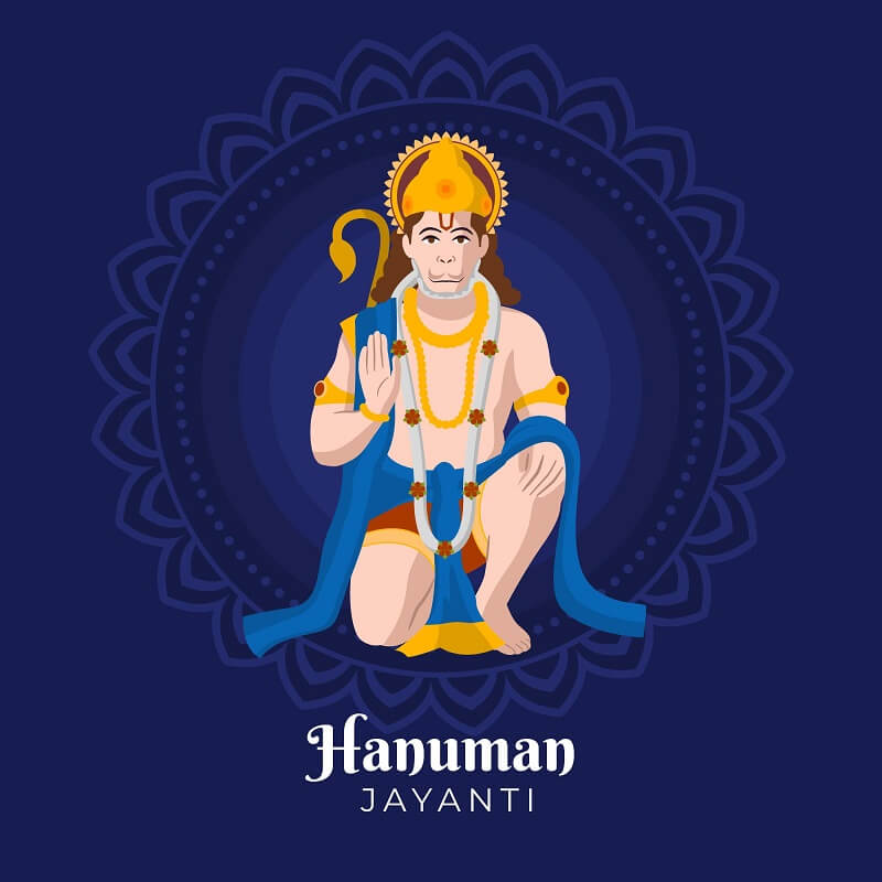 Flat hanuman jayanti illustration 2