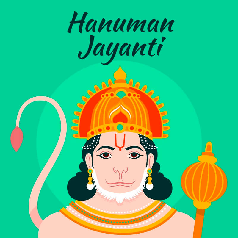 Flat hanuman jayanti illustration 5