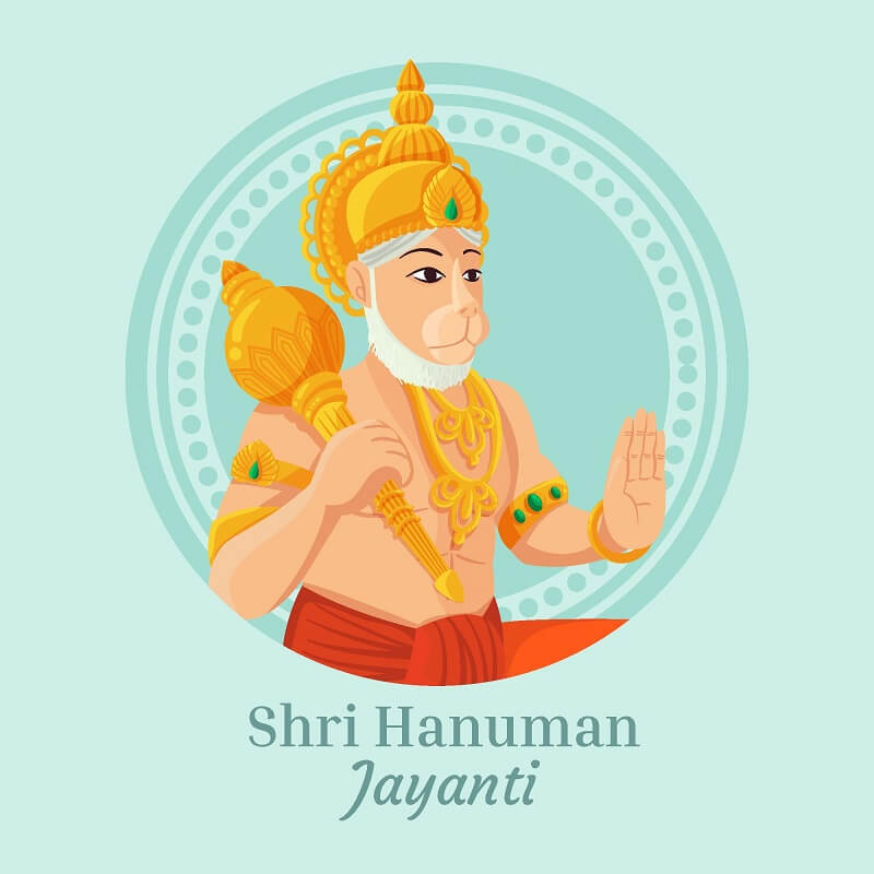 Hand drawn hanuman jayanti illustration 3
