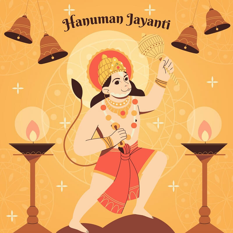 Hand drawn hanuman jayanti illustration 5