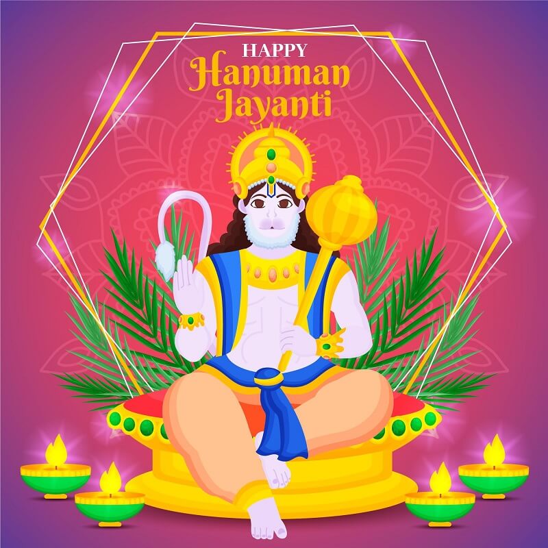 Hand drawn hanuman jayanti illustration 6