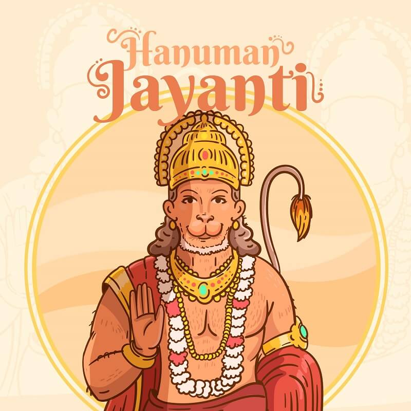 Hand drawn hanuman jayanti illustration 7