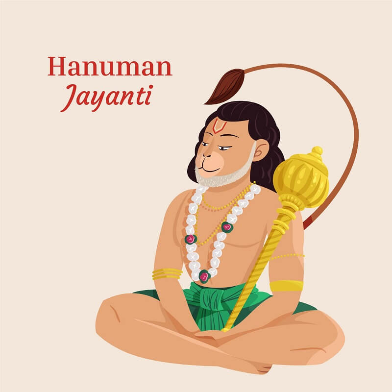Hand drawn hanuman jayanti illustration 9