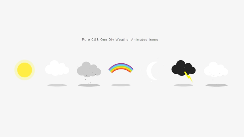 Pure CSS One Div Weather Animated Images