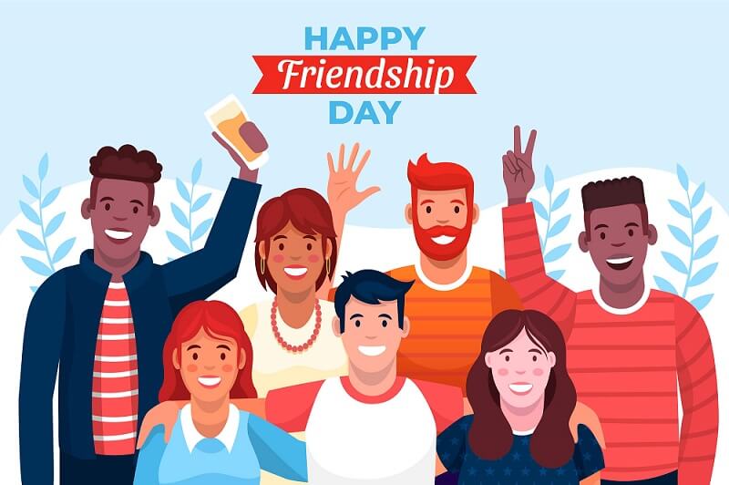 Cartoon international friendship day illustration