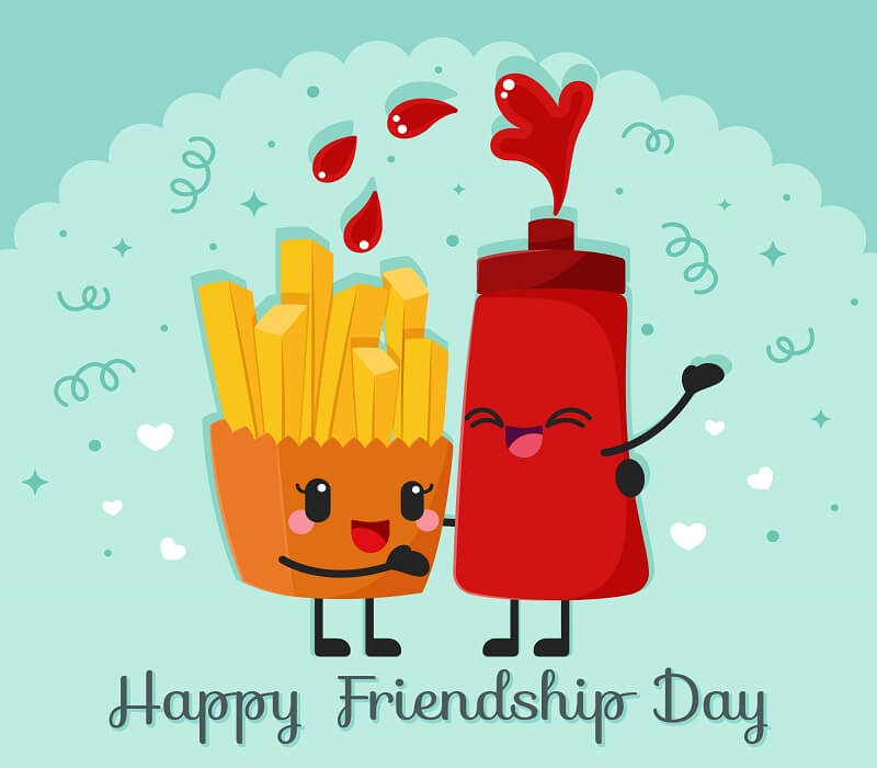 Friendship day background with cute cartoon