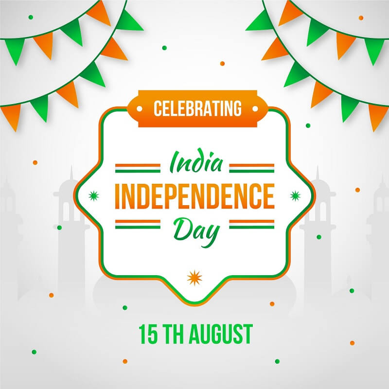 Flat india independence day illustration