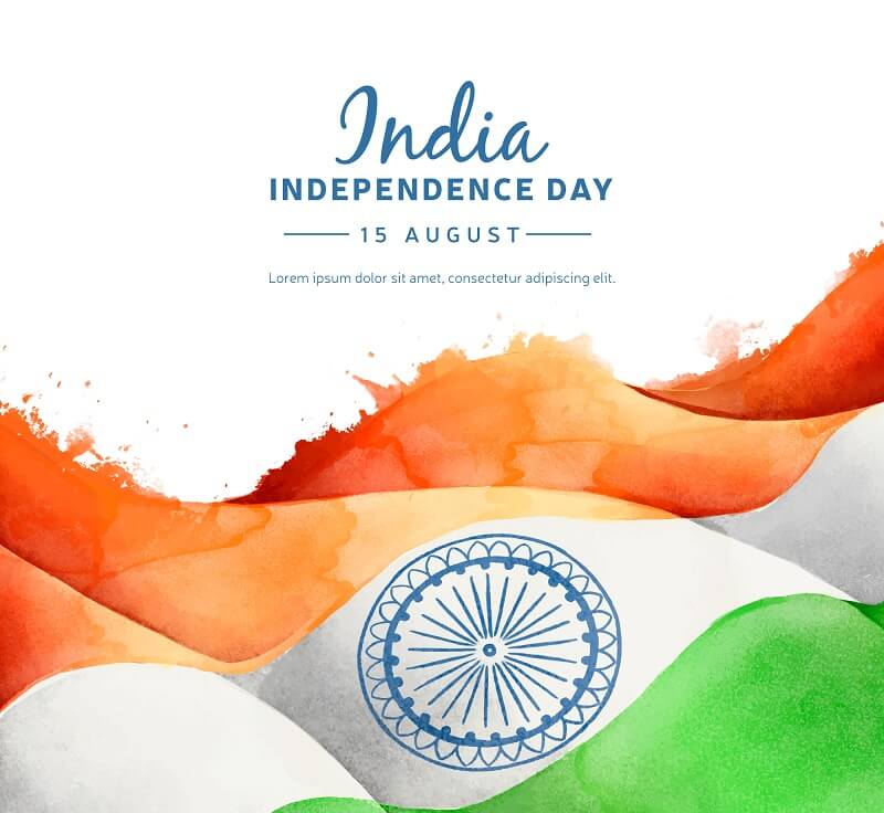 Independence day of india background watercolor style