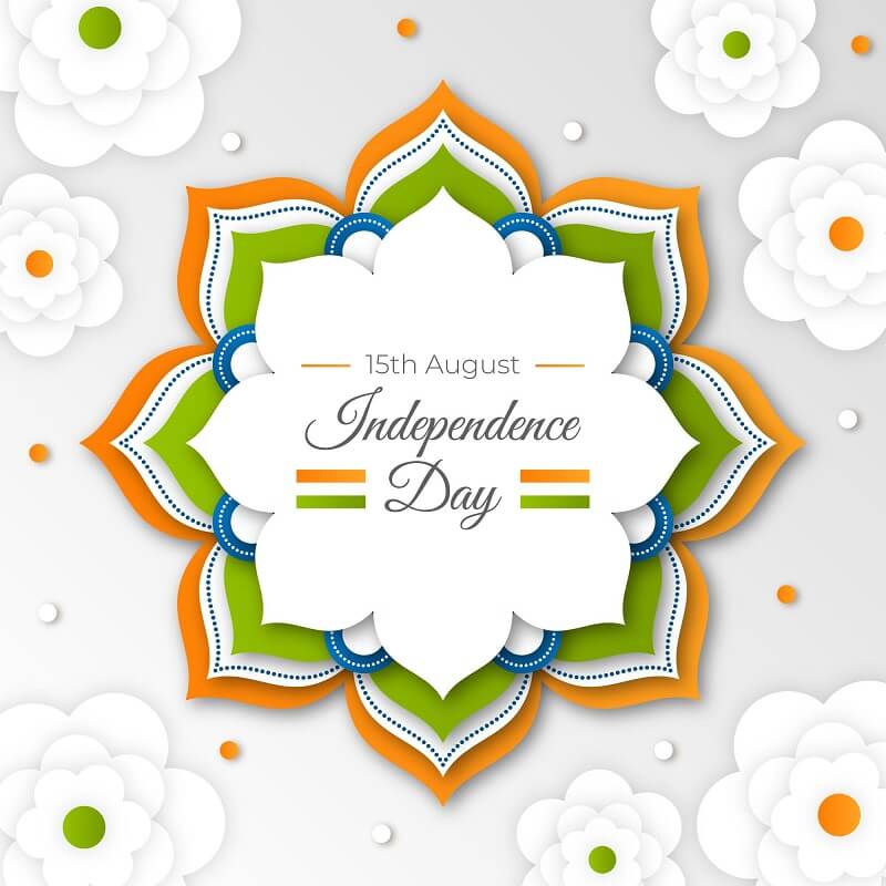 Paper style india independence day illustration