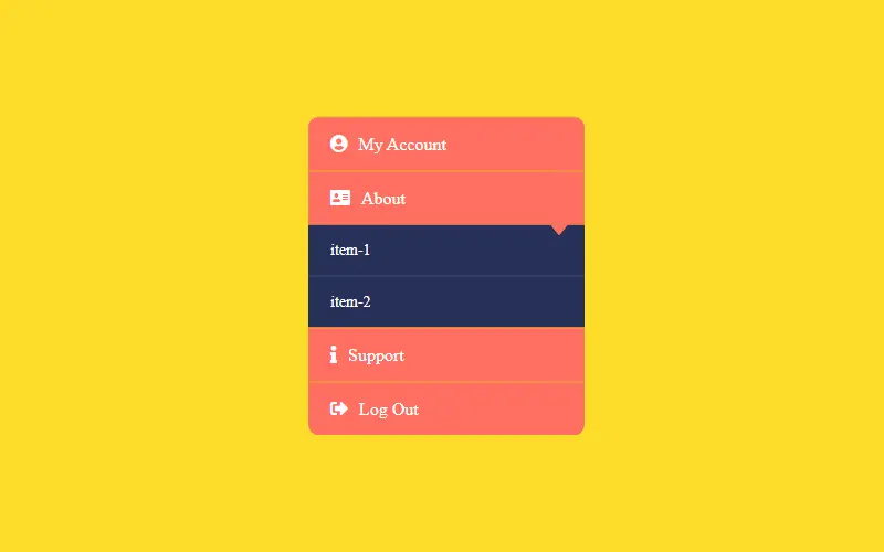 Awesome Accordion Menu Using Only HTML & CSS