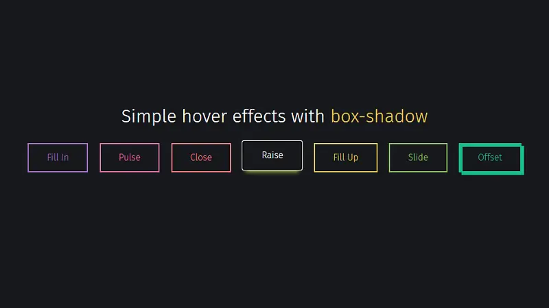 Button Hover Effects With CSS Box-Shadow Examples