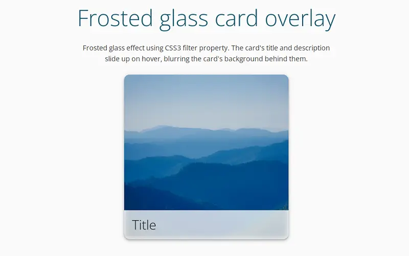 Frosted Glass Card Overlay